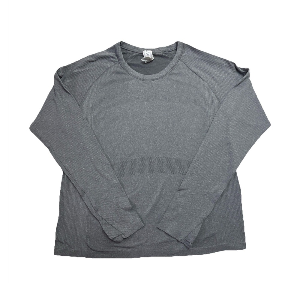 Seamless Go-Dry Long Sleeve T-Shirt Gray Crew Neck‎ Men's XXL